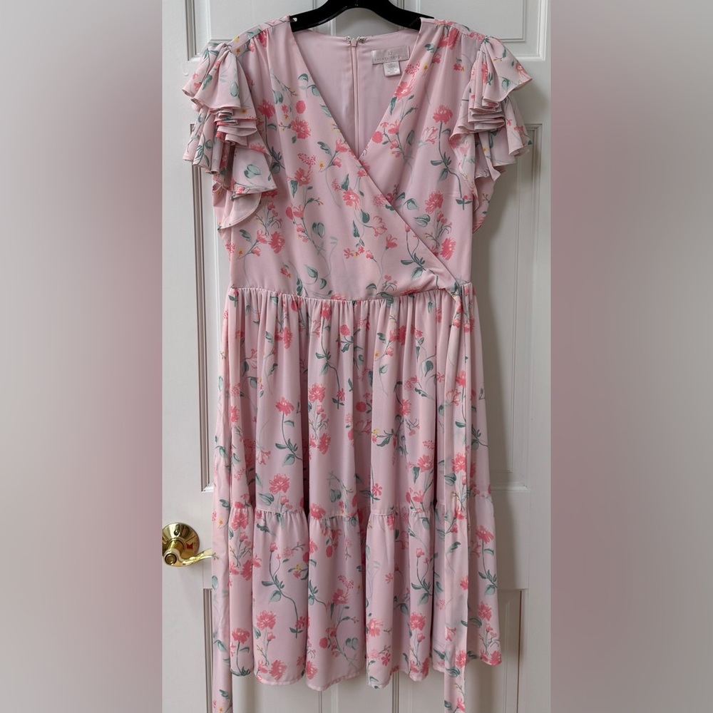 Rachel Parcell Tiered Ruffle Sleeve Dress Large - Picture 2 of 5